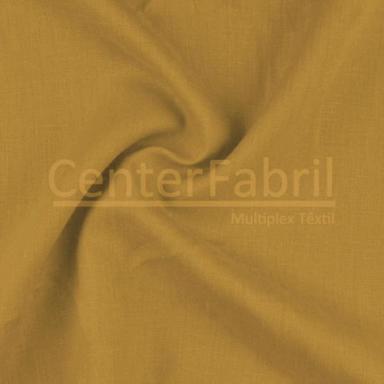 Tecido Cambraia Linho Mostarda Lg145cm 100%Linho ref.180/201 cor10472- 125 gr/m²