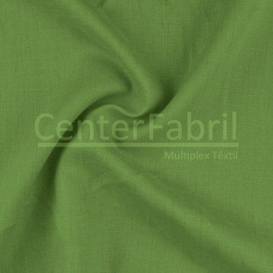 Tecido Cambraia Linho Verde Folha Lg145cm 100%Linho ref.180/201 cor10379- 125 gr/m²