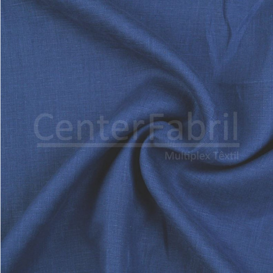 Tecido Cambraia Linho Azul Escuro Lg145cm 100%Linho ref.180/201 cor9604 - 125 gr/m²