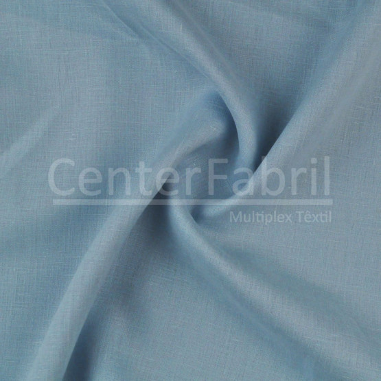 Tecido Cambraia Linho Azul  Larg 145cm 100% Linho ref.180/201 - 125gr/m²