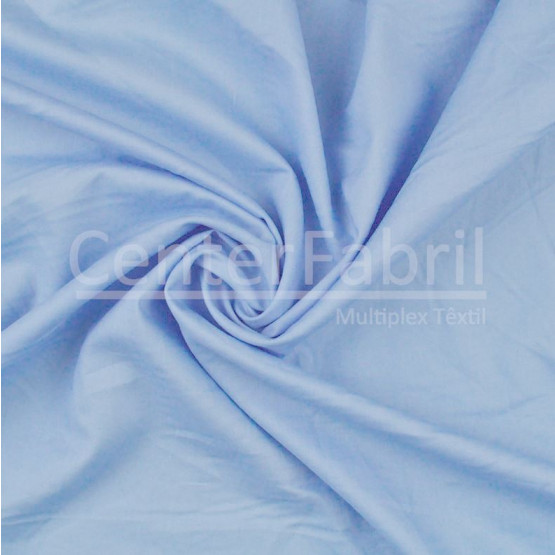 Tecido Tricoline Lisa Azul Claro Larg 1,47mt 100% Algodão 108gr/m2