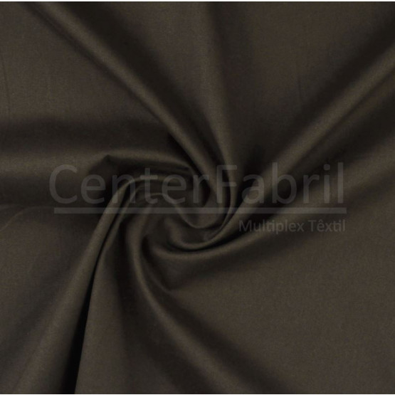 Tecido Tricoline com Elastano lisa Marrom Largura 1,40mt  97% algodão/3% elastano