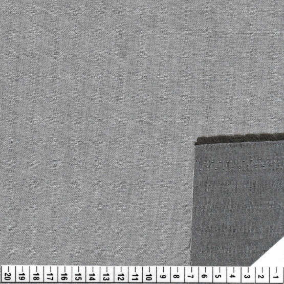 Tecido Chambray Leve Blue Jeans Cinza Mescla 100%Algodão