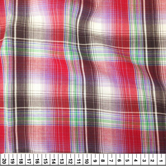 Tecido Tricoline Xadrez Lg 1,47m 100%algodão