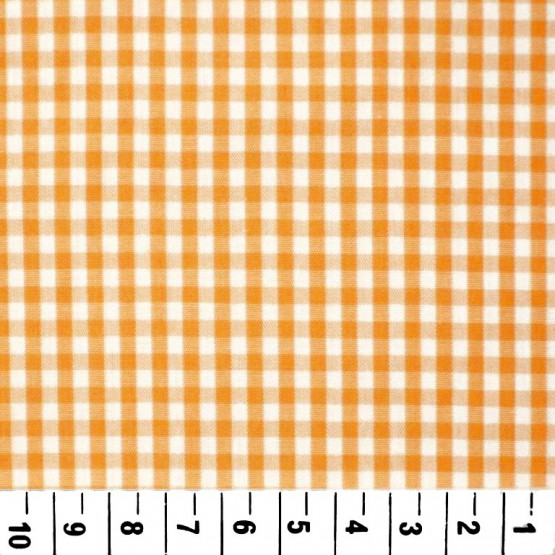 Tecido Tricoline Xadrez Vichy 8XM Laranja Larg 150cm 100%algodão