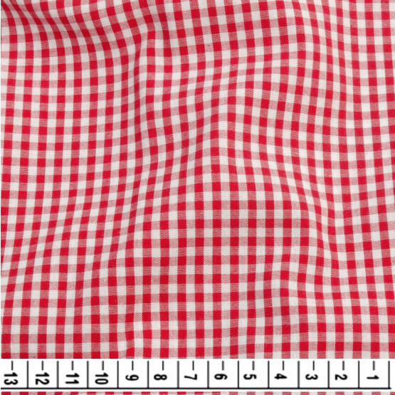 Tecido Tricoline Xadrez Vichy 8XM Vermelho Larg 150cm 100%algodão