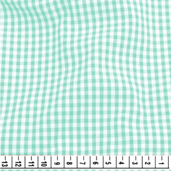 Tecido Tricoline Xadrez Vichy 8XM Verde Claro Larg 150cm 100%algodão
