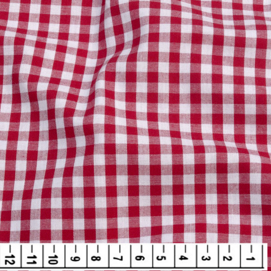Tecido Tricoline Xadrez Vichy Vermelho 9xm Larg 1,50mt 100% algodão ref 1034 1066