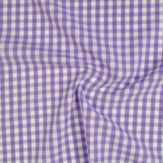 Tecido Tricoline Xadrez Vichy 8XM Lilas esc  Larg 150cm 100%algodão
