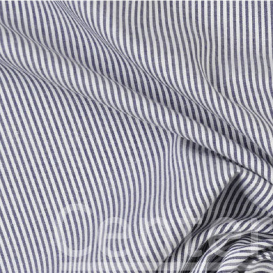 Tecido Tricoline Listrado Marinho - D. Juan -Larg 150cm 100%Algodão