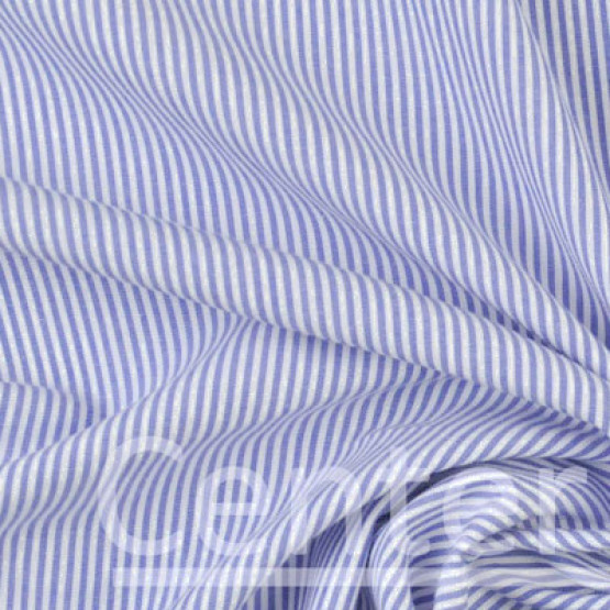 Tecido Tricoline Listrado Azul Royal - D. Juan - Larg 150cm 100%Algodão