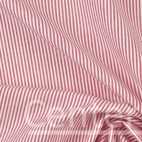 Tecido Tricoline Listrado Vermelho - D. Juan - Larg 150cm 100%Algodão
