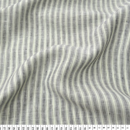 Tecido Cambraia de Linho Fio Tinto Listrada Larg 1,50mt 100%Linho ref.FTtop 27/1- 125gr/m2