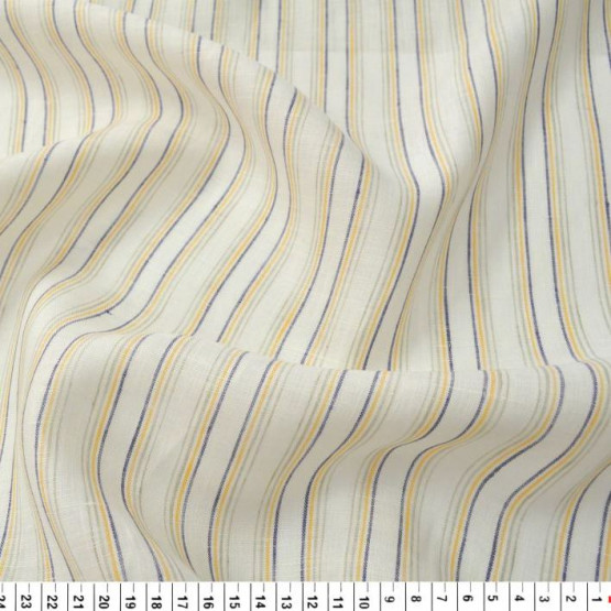 Tecido Cambraia de Linho Fio Tinto Listrada Larg 1,50mt 100%Linho ref.FTtop98/1- 125gr/m2