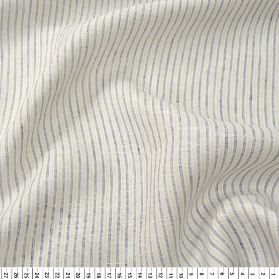 Tecido Cambraia de Linho Fio Tinto Listrada Larg 1,50mt 100%Linho ref.FTtop 99/1- 125gr/m2
