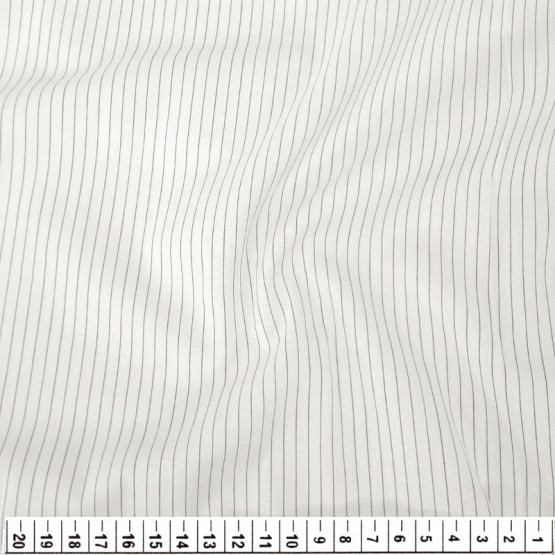Tecido Tricoline Listrada Marrom Fdo Bco Larg1,47m 100%Algodão