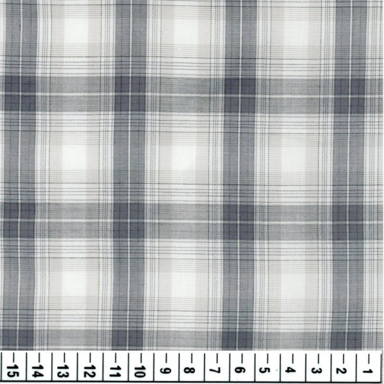 Tecido Tricoline Xadrez Preto Fio Tinto Larg 150cm 100%algodão 112gr/m2