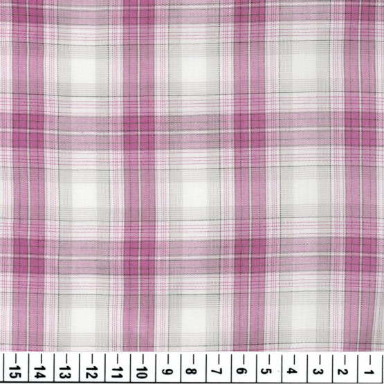 Tecido Tricoline Xadrez Rosa Fio Tinto Larg 150cm 100%algodão 112gr/m2