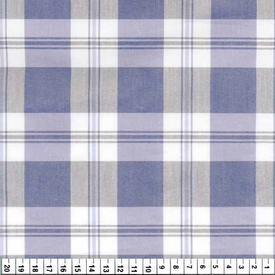Tecido Tricoline xadrez fio tinto Lg 1,40m 69%Algodão/30%Poliester1%Elastano Preço por Metro