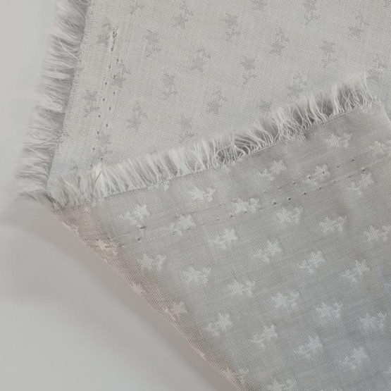 Tecido Algodão Leve Jacquard Cinza Dupla Face Larg 1,50m 100%Algodão
