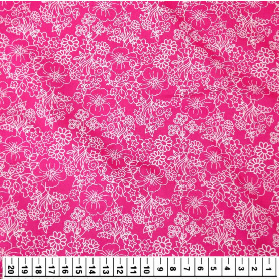 Tecido Tricoline Fancy Est Fdo Rosa Larg, 147cm 100%Algodão