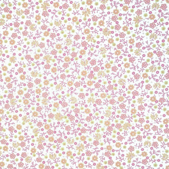 Tecido Tricoline Floral Rosa Celena c5 Larg 140cm 100% algodão 112gr/m2