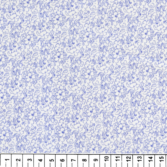 Tricoline estampa floral Azul - Luana c2 -Larg 1,40mt 100% algodão