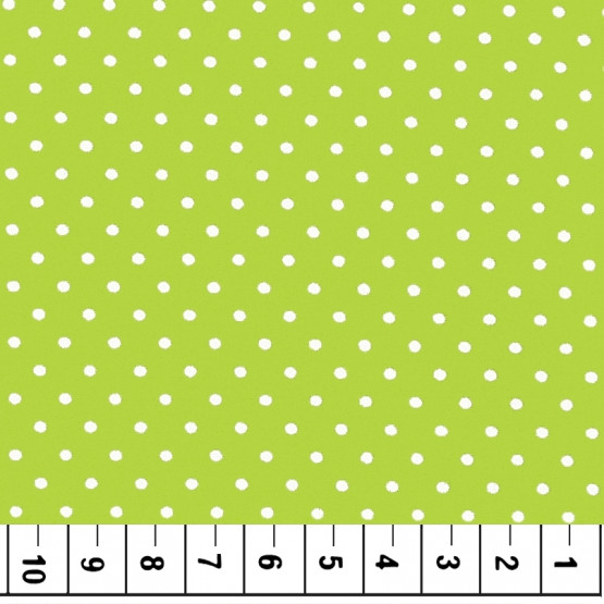 Tricoline bolas brancas fundo verde 100%algodão