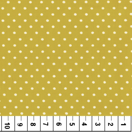 Tricoline bolas brancas fundo khaki larg 140cm 100%algodão