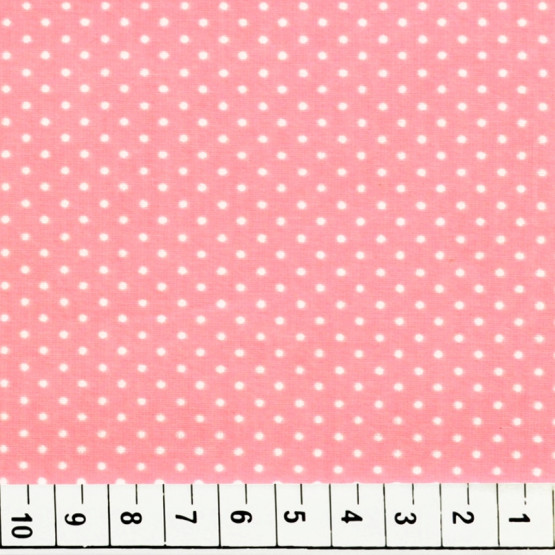 Tricoline bolas brancas fundo rosa 100%algodão