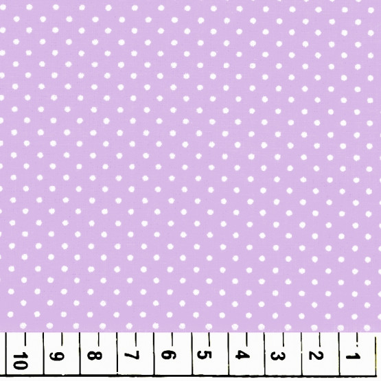 Tricoline bolas brancas fundo lilas 100%algodão