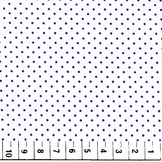 Tecido Tricoline Bolas Azuis Fundo Branco Larg 140cm 100%algodão