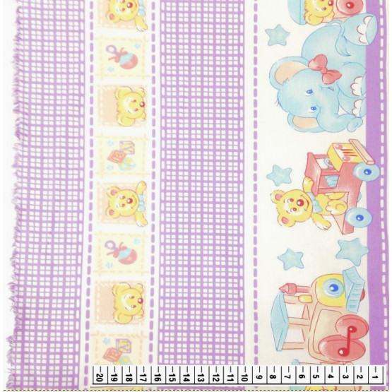 Tecido Tricoline Estampa Infantil Toys Xadrez Lilas Larg 147cm 100%Algodão Promo R$ 26,90 por R$ 14,90