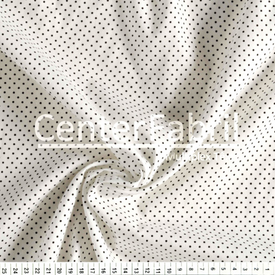 Tecido Tricoline estampa Poá Preto Fdo Branco larg147cm 100% algodão