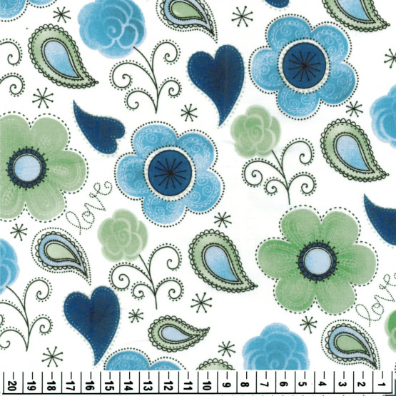 Tricoline  Floral Larg. 1,47mt 100%algodão