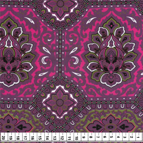 Tecido Tricoline Acetinada Roxo e Pink Larg. 1,47mt 100%algodão