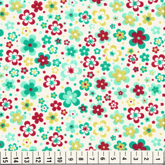 Tecido Tricoline est Flores miudas Vde 100%Algodão Larg150cm ref.5176G01