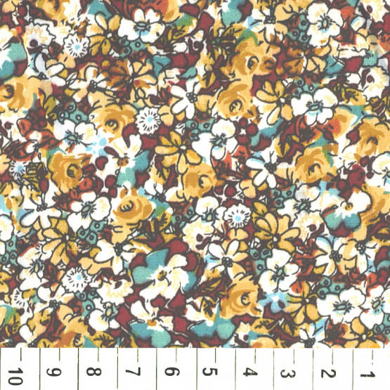 Tricoline estampa floral bege 100% algodão - tambem no atacado-promoção de R$ 26,90 por