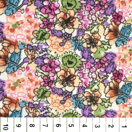 Tricoline estampa floral rosa lilas verde - 100% algodão - tambem no atacado- promoção de R$ 26,90 por