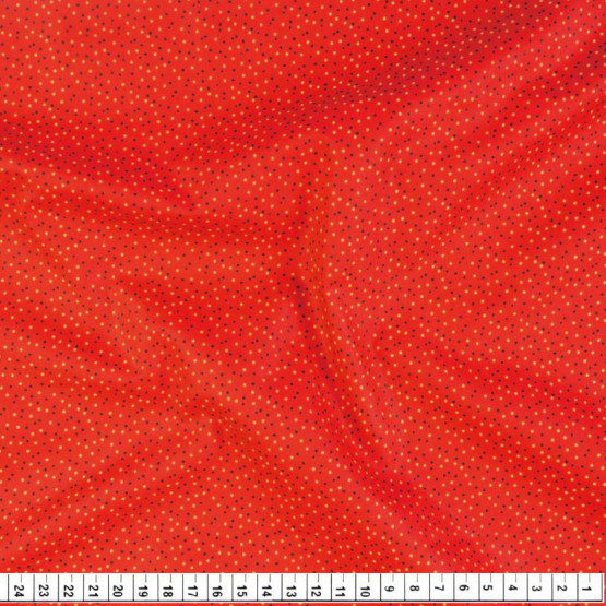 Tecido Tricoline Estampa Micro Bolinhas Fundo Vermelho Larg.150cm Comp.100% Algodão Preço por Metro -120gr/m² -LB,A2,S1,P3,LS5