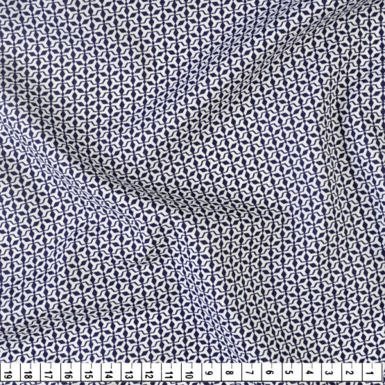 Tecido Tricoline Premium Estampa Gravataria Azul Navy Larg 1,47mt 100% algodão - 90gr/m²