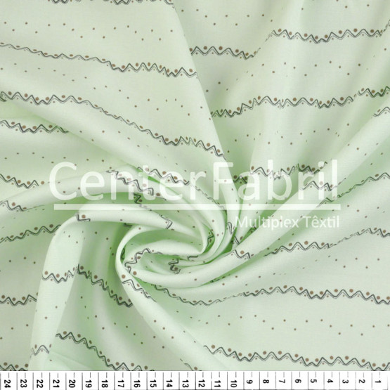 Tecido Tricoline Estampa Zig Zag Verde Largura 150cm 100%Algodão Conserv 1-I/2-2/3-2/4-1/5-2/6-1