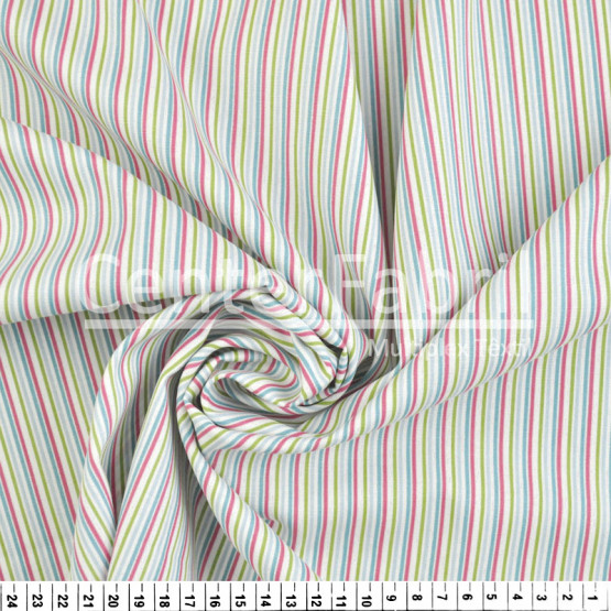 Tecido Tricoline Estampa Listrado Multicores Largura 150cm 100%Algodão Conserv 1-I/2-2/3-2/4-1/5-2/6-1