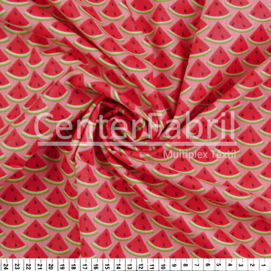Tecido Tricoline Estampa Mini Fatias Melancia Largura 150cm 100%Algodão Conserv 1-I/2-2/3-2/4-1/5-2/6-1
