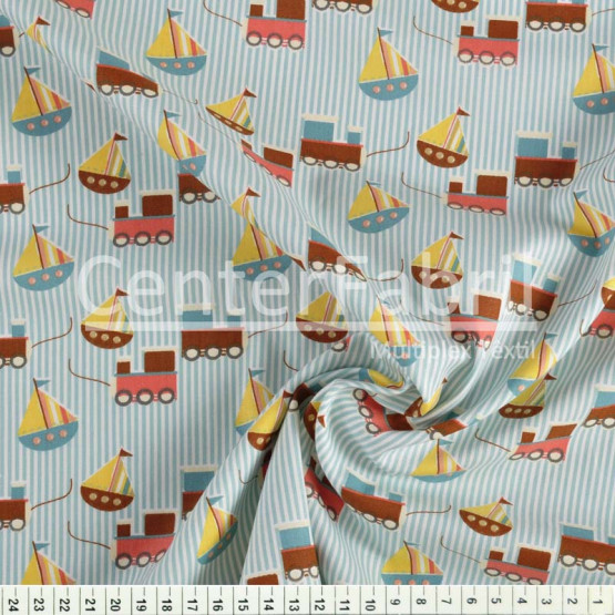 Tecido Tricoline Estampa Brinquedos Listrado Cobalto Largura 150cm 100%Algodão Conserv 1-I/2-2/3-2/4-1/5-2/6-1