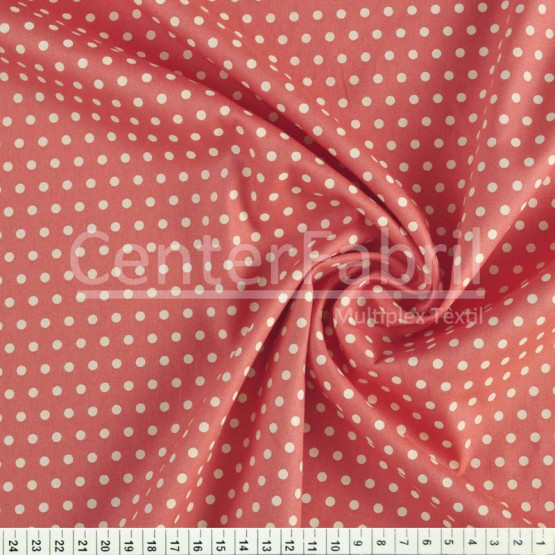 Tecido Tricoline Estampa Poá G Coral Largura 150cm 100%Algodão Conserv 1-I/2-2/3-2/4-1/5-2/6-1