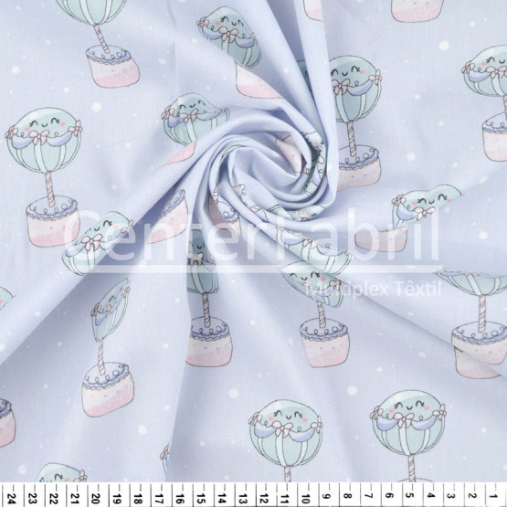 Tecido Tricoline Estampa Arvore Enfeite Largura 150cm 100%Algodão Conserv 1-I/2-2/3-2/4-1/5-2/6-1