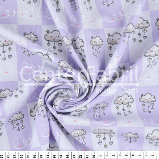Tecido Tricoline Est Nuvens Patch Largura 150cm 100%Algodão Conserv 1-I/2-2/3-2/4-1/5-2/6-1