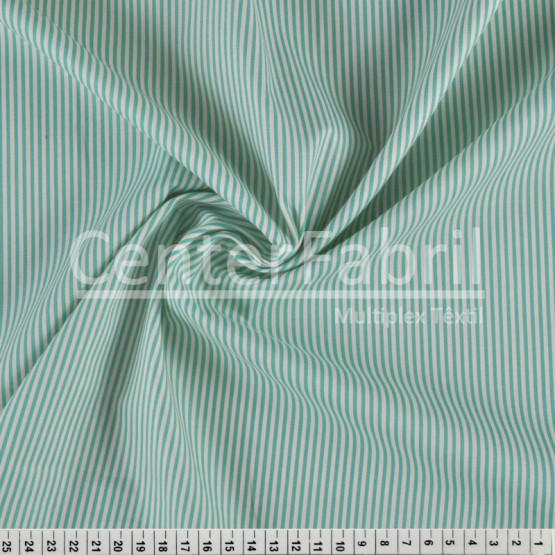 Tecido Tricoline Estampa Listras Turquesa Largura 150cm 100%Algodão Conserv 1-I/2-2/3-2/4-1/5-2/6-1
