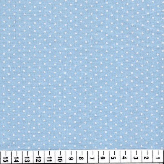 Tecido Tricoline Bola Branca fundo Azul 100% algodão
